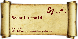 Szopri Arnold névjegykártya